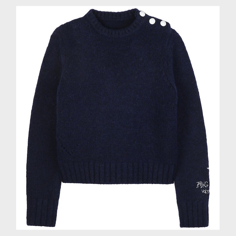 Zadig & Voltaire Bluse - Malta - Uld/Polyamid - Night m. Knapper