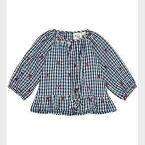 Fl�ss bluse - Nolly - Berry blue check