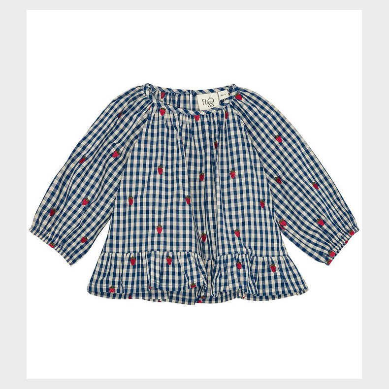 Fl�ss bluse - Nolly - Berry blue check