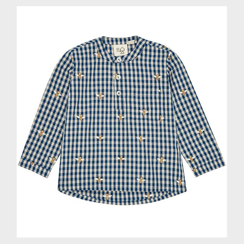Fl�ss Skjorte - Olivian - Bee blue check