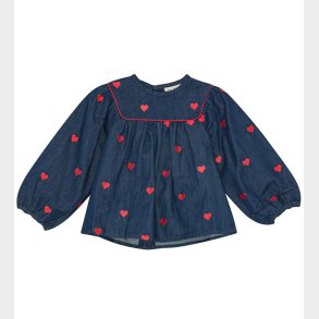 Fl�ss Bluse - Amee - Denim - Mid Blue Heart