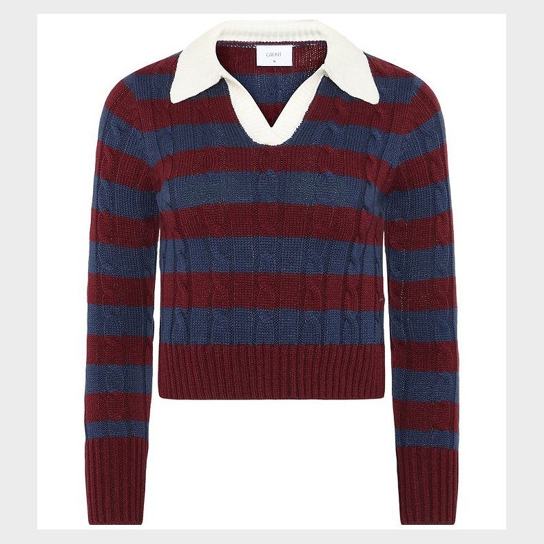 Grunt Bluse - Strik - GrBertage - Navy-Red