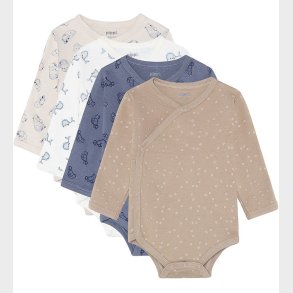 Pippi Baby Sl-om Bodyer l/ - 4-pak - Flint Stone