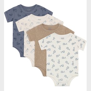 Pippi Baby Bodyer k/� - 4-pak - Flint Stone