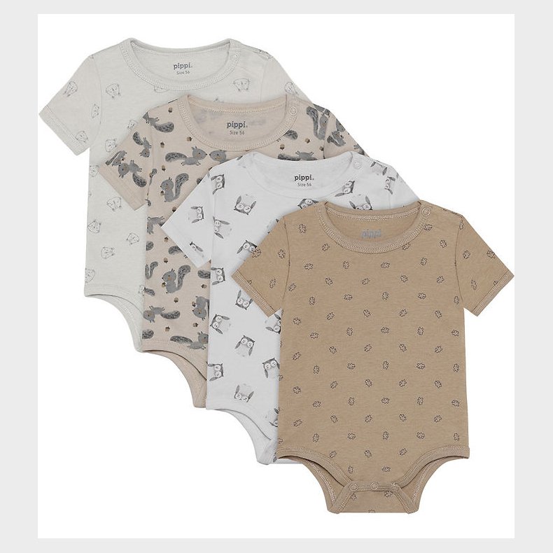 Pippi Baby Bodyer k/ - 4-pak - Rainy Day