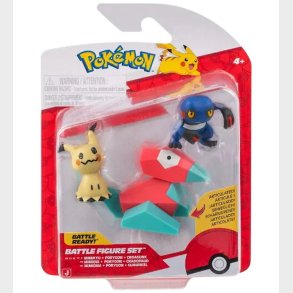 Pokmon Battle Figure - Mimikyu/Porygon/Croagun - 3-pak