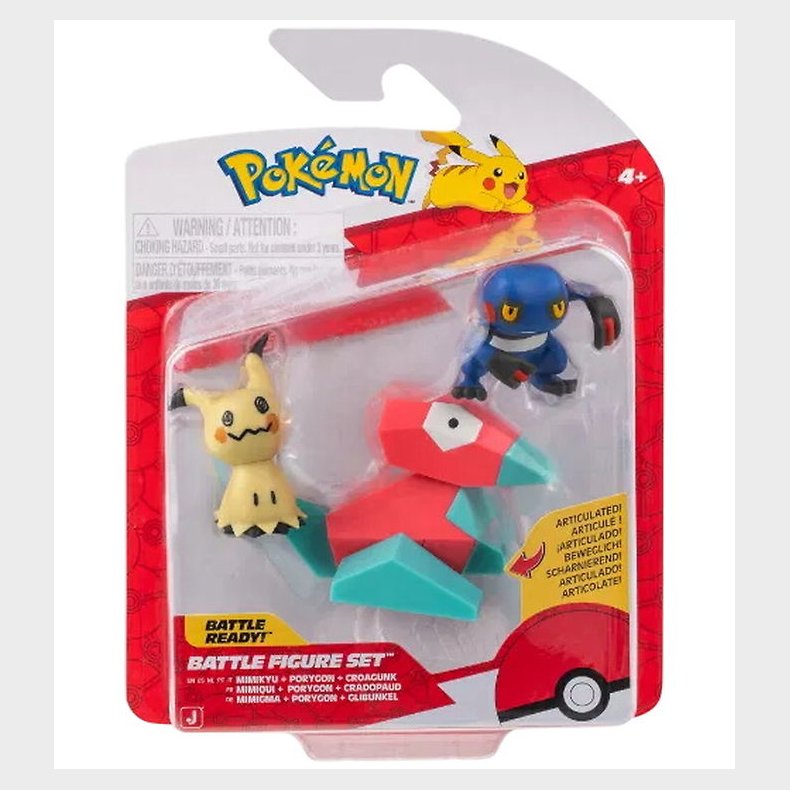 Pokmon Battle Figure - Mimikyu/Porygon/Croagun - 3-pak