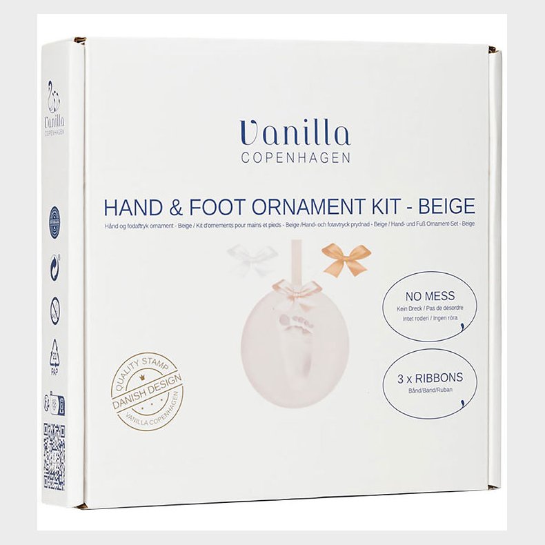 Vanilla Copenhagen Hnd- og Fodaftryk st m. Bnd - Hvid/Rosa/Be