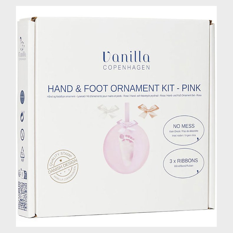 Vanilla Copenhagen Hnd- og Fodaftryk st m. Bnd - Hvid/Pink/Be