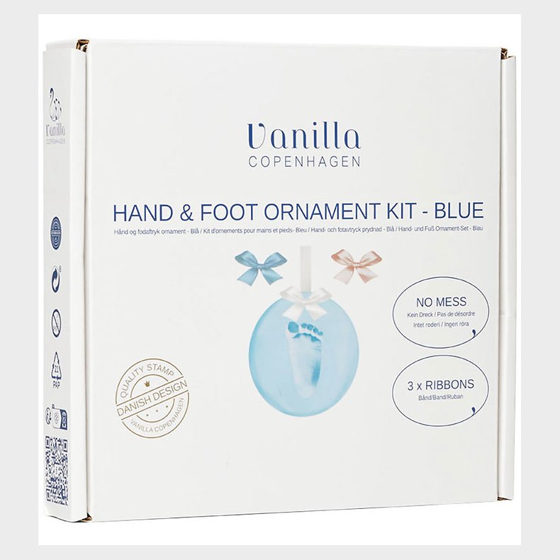 Vanilla Copenhagen Hnd- og Fodaftryk St m. Bnd - Bl/Hvid/Bei