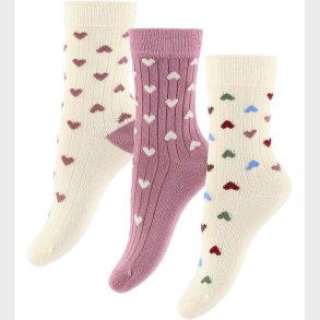 MiniPop Str�mper - Bambus - 3-pak - Heart Mix