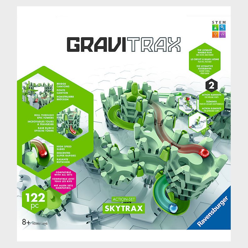 GraviTrax Kuglebane - Action Set - Skytrax - 122 Dele