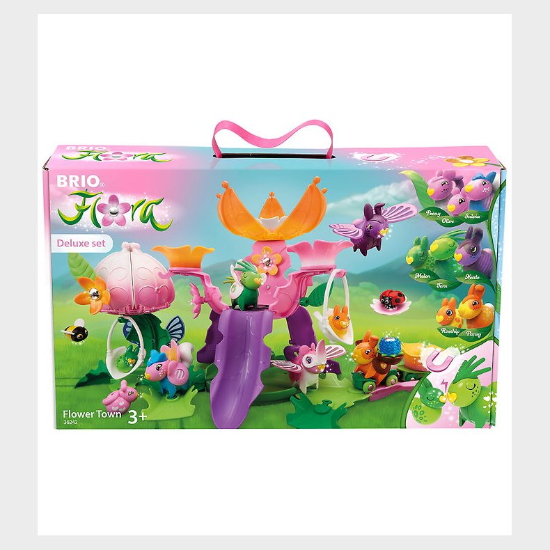 BRIO Flora Blomsterby m. Figurer - 47 Dele