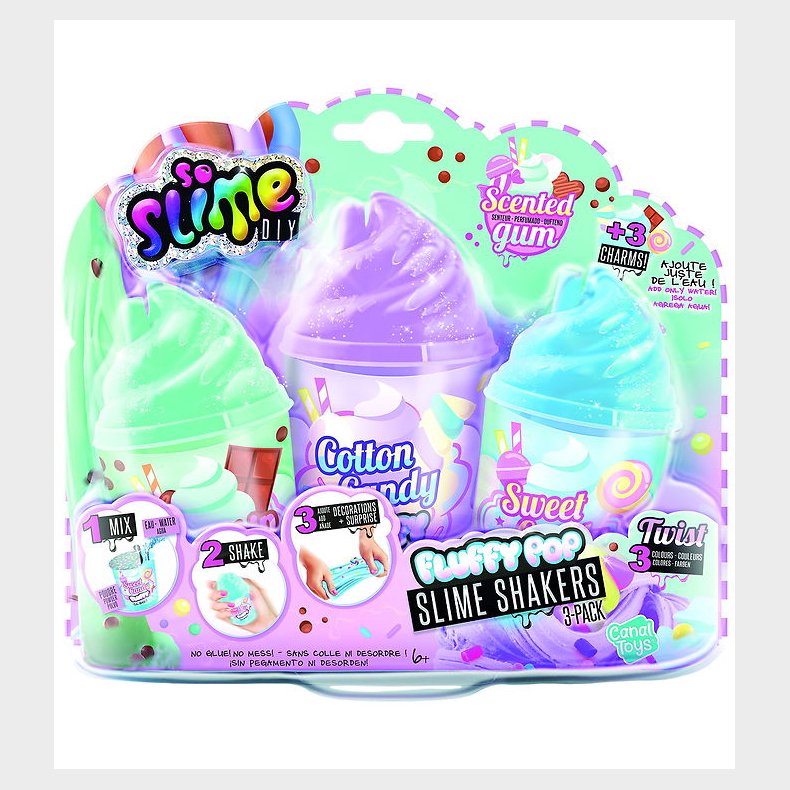 So Slime DIY-Slim - Fluffy Pop Slime Shakers - 3-pak