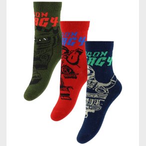 LEGO® Ninjago Str�mper - 3-pak - Bl�/Gr�n/R�d