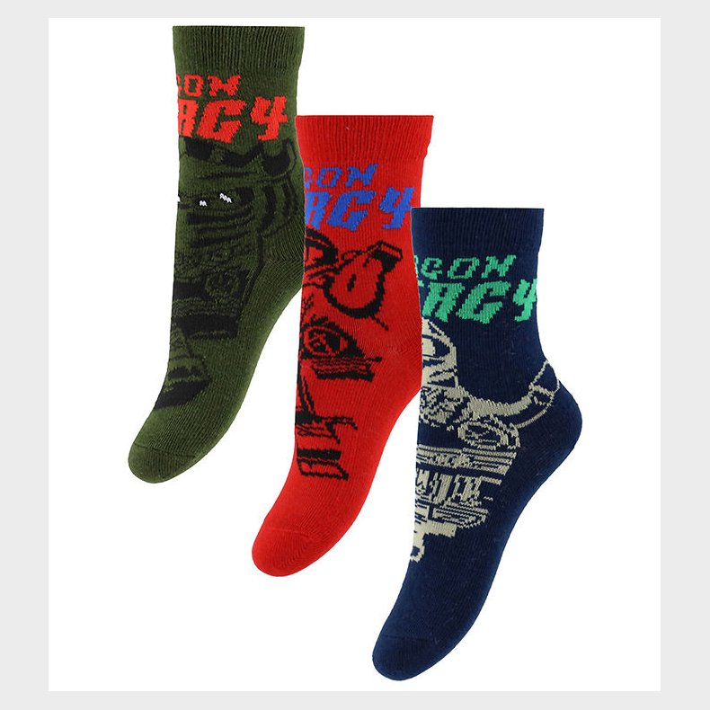 LEGO® Ninjago Str�mper - 3-pak - Bl�/Gr�n/R�d