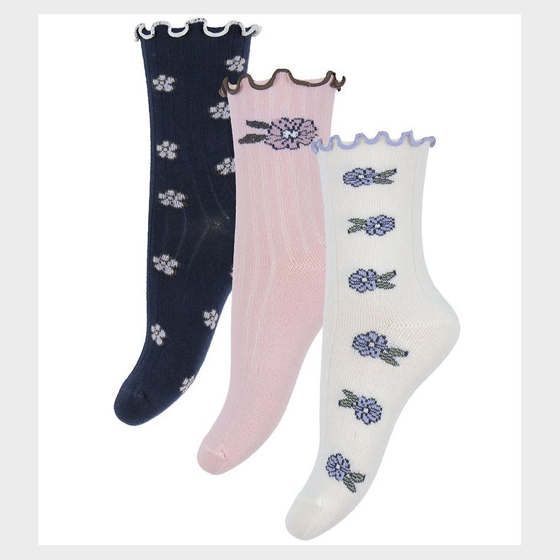 Name It Strmper - 3-pak - NmfOalia - Navy Blazer/Burnished Lila