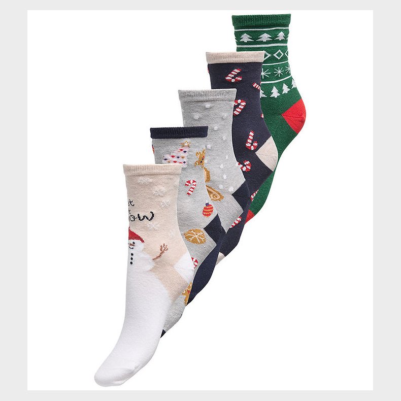 Kids Only Strmper - 5-pak - KogChristmas - Light Grey Melange/S