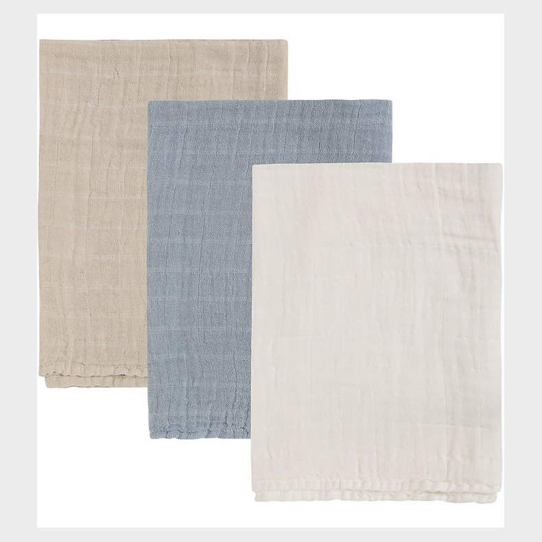 Pippi Stofbleer - Noos - 3-pak - Musselin - 65x65 cm - Bl�