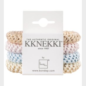 Kknekki Elastikker - 4-pak - Bl/Creme/Rosa/Guld