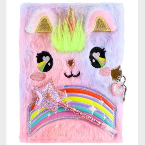 Hot Focus Dagbog m. Ls & Ngler - Plys - Enhjrning