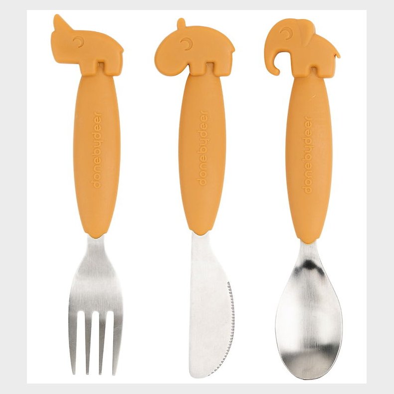 Done by Deer Bestik - 3 Dele - Deer Friends Mustard