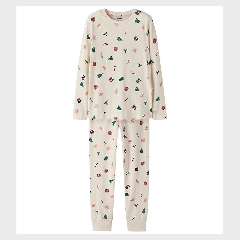 Name It Nattj - 2-delt - NknVismas - Whitecap Gray/Xmas AOP