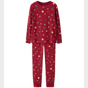 Name It Nattj - 2-delt - NknVismas - Jester Red/Xmas AOP Red