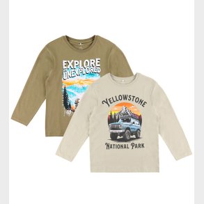 Name It Bluse - 2-pak - NkmVoto - Mermaid/Island Fossil/Yellow S