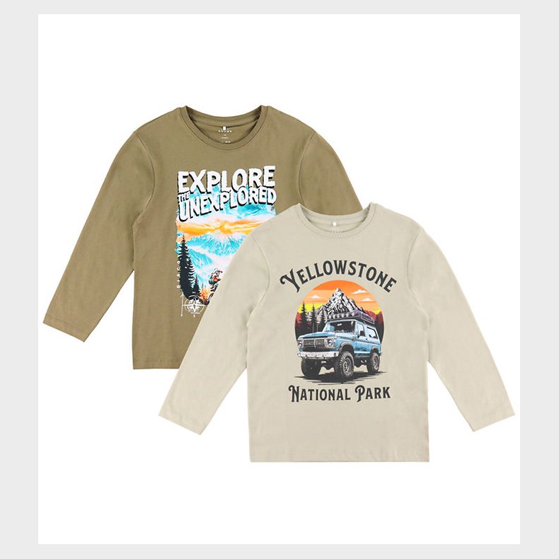 Name It Bluse - 2-pak - NkmVoto - Mermaid/Island Fossil/Yellow S