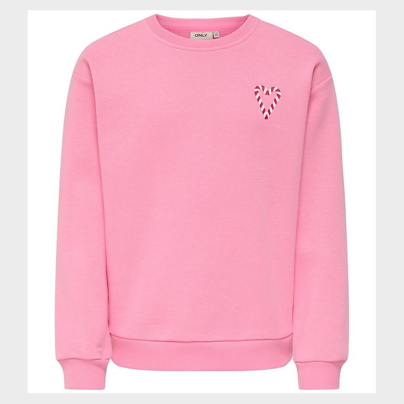 Kids Only Sweatshirt - KogZenja - Sachet Pink/Holly Jolly