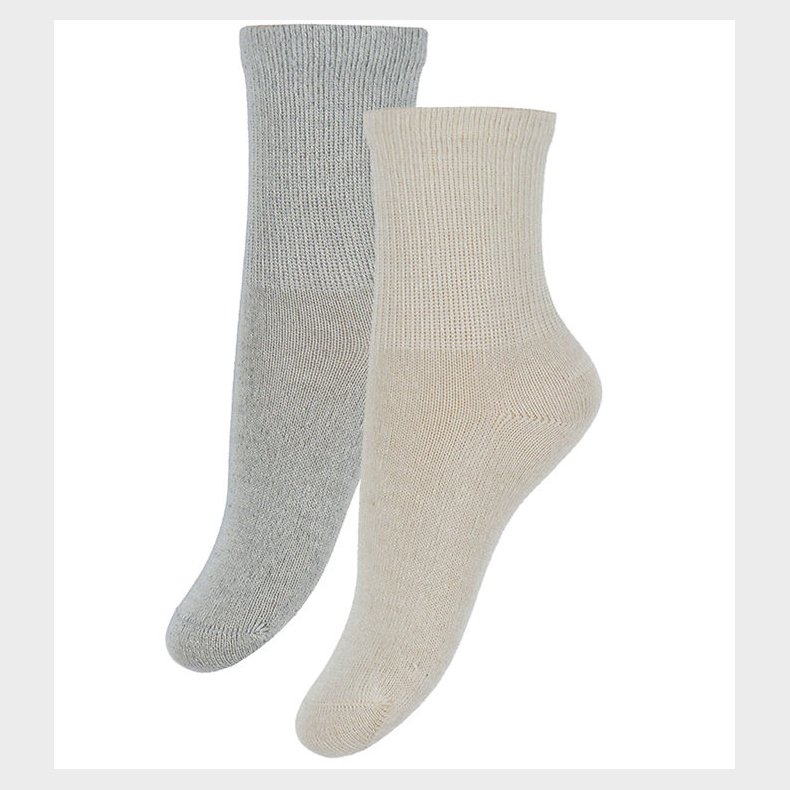 Minymo Str�mper - 2-pak - Light Grey Melange