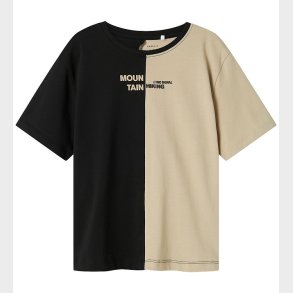 Name It T-shirt - NkmOzzi - Sort/Beige