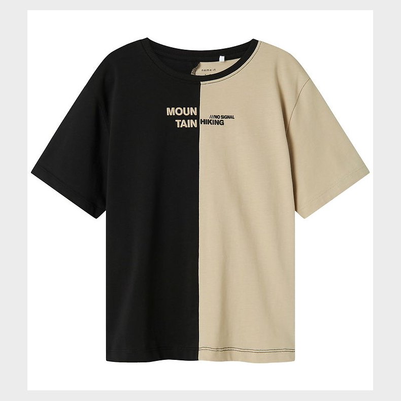 Name It T-shirt - NkmOzzi - Sort/Beige