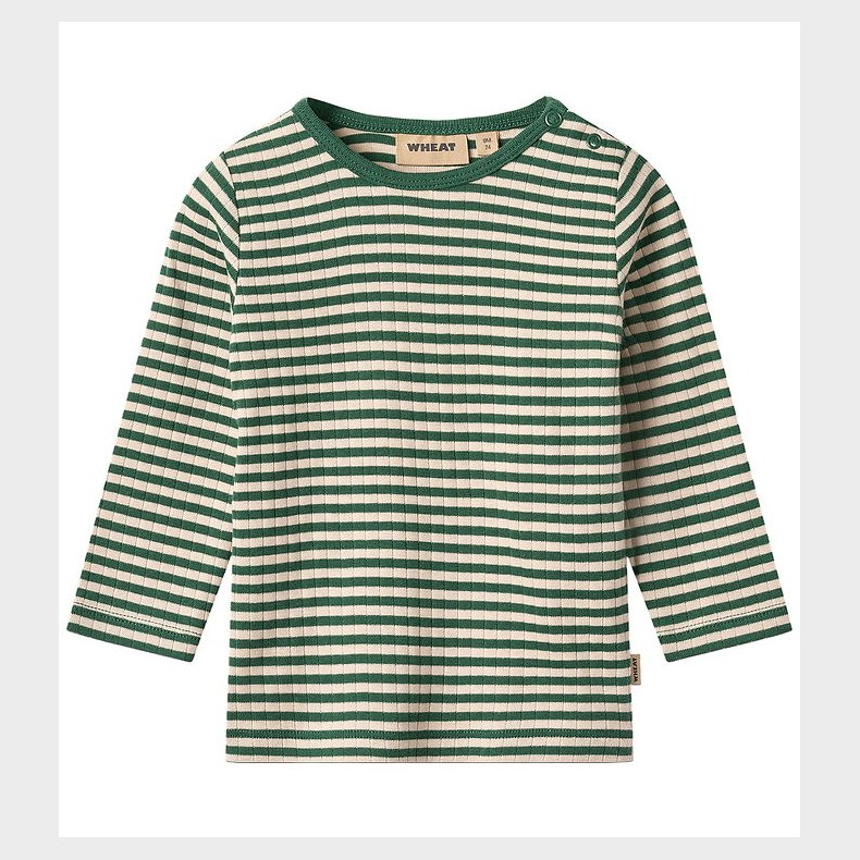 Wheat Bluse - Rib - Stig - Green Stripe