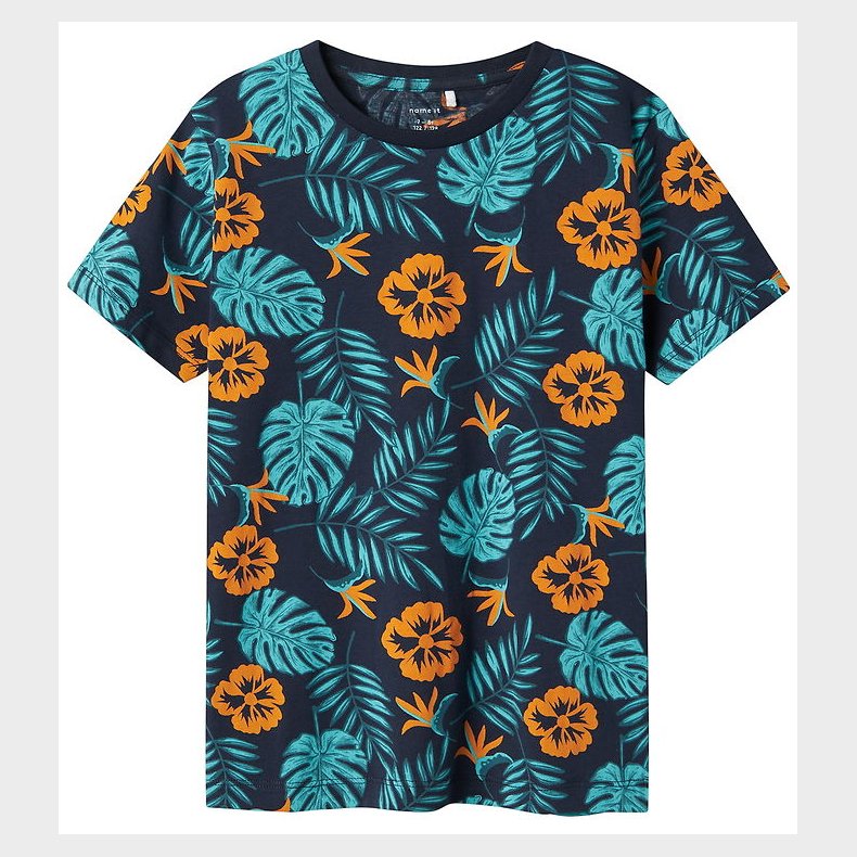 Name It T-shirt - NkmZalo - Navy Blazer/Bright Marigold