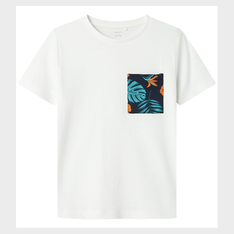 Name It T-shirt - NkmZalo - Bright White/Aop Pocket
