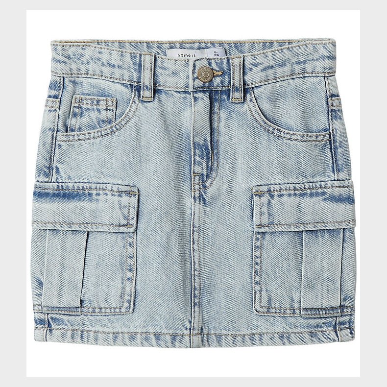 Name It Nederdel - NkfMillie - Cargo - Light Blue Bleached Denim
