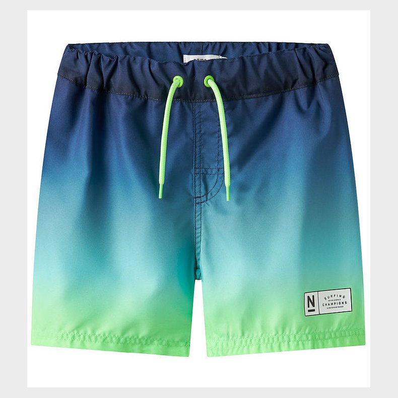 Name It Badeshorts - NkmPzocca - Pool Blue/Ombre