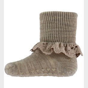 GoBabyGo Strmper - Uld - Non-Slip - Light Brown Melange