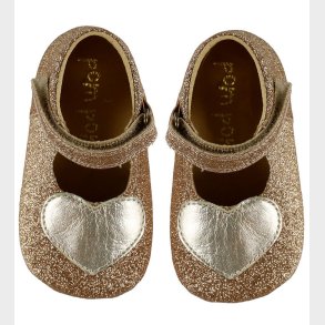 Pom Pom Ballerina Hjemmesko - Beginners Heart - Gold Glitter