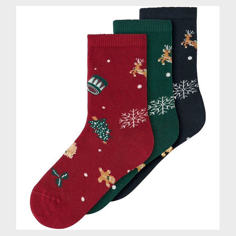 Name it Strmper - 3-Pak - NmnVismas - Jester Red/Navy Blazer +