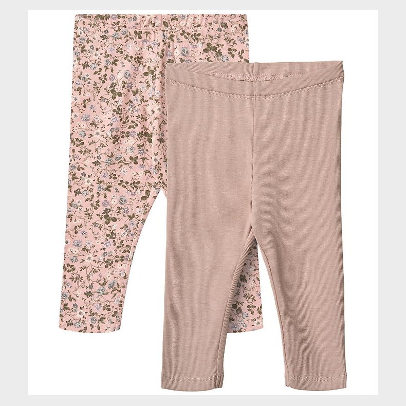 Wheat Leggings - 2-pak - Jules - Rose Powder Flowers