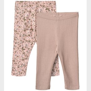 Wheat Leggings - 2-pak - Jules - Rose Powder Flowers