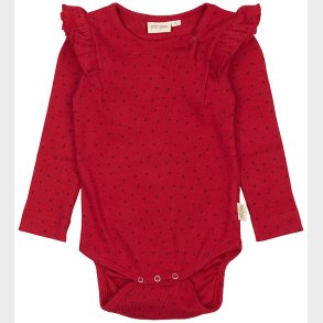 Petit Piao Body l/ - Rib - Modal - Frill - Jet Red/Biking Red