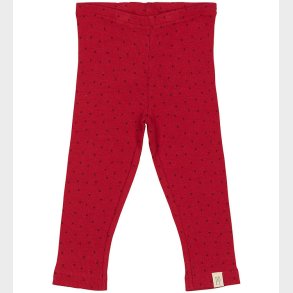 Petit Piao Leggings - Rib - Modal - Jet Red/Biking Red