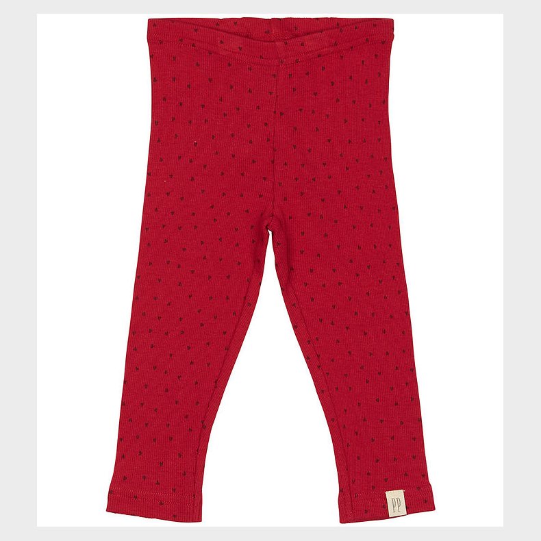 Petit Piao Leggings - Rib - Modal - Jet Red/Biking Red