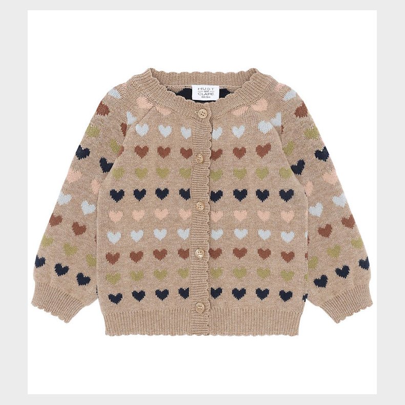 Hust and Claire Cardigan - Strik - HCCamilla - Biscuit m. Hjerte