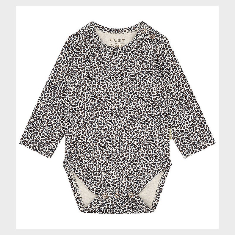 Hust and Claire Body l/ - HCBri - Wheat Melange m. Leopardprint