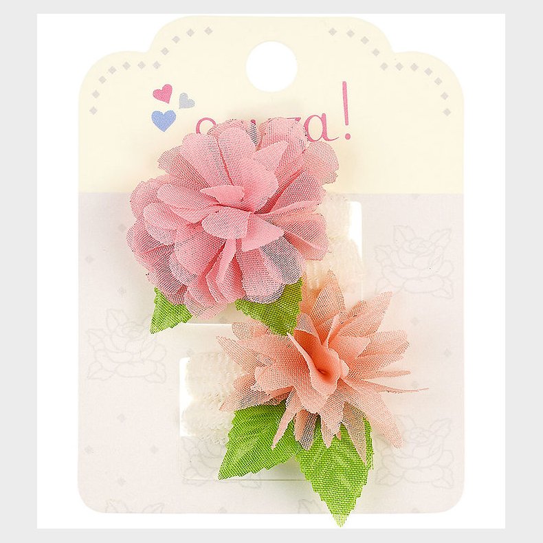 Souza Hrelastiker - 4 Stk. - Blomster - Rosa